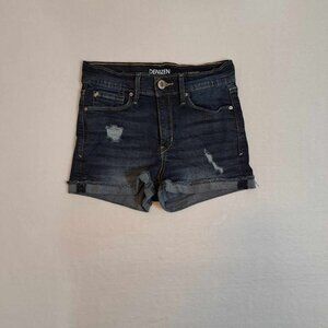 Levi's Denizen Women Blue Shorts Cuffed Mid Rise Size 3 w26 juniors‎
